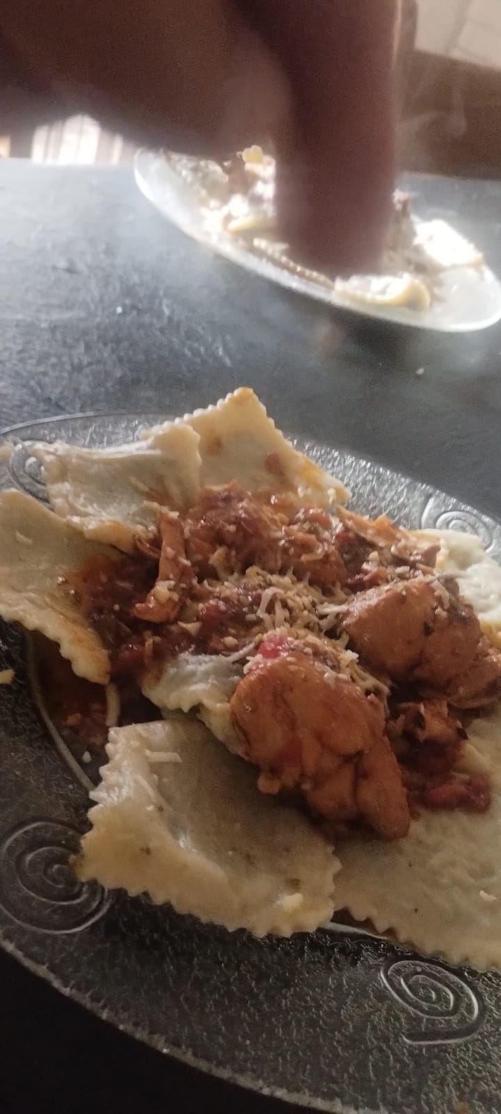 Raviolones con osobuco al Malbec